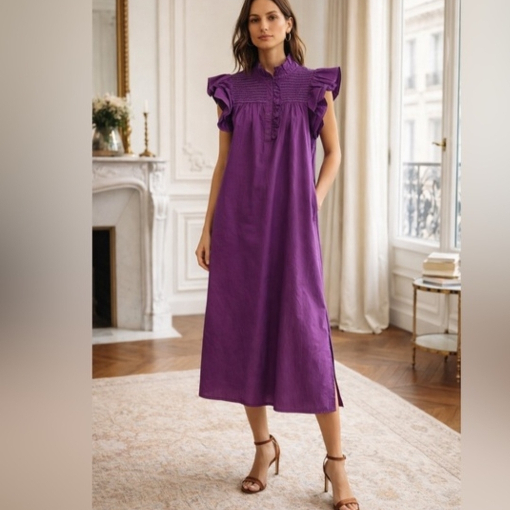 Chic Purple Midi Dress for Women